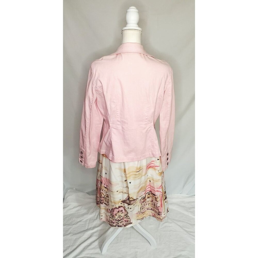 Valerie Stevens Cotton A-Line Skirt And Pink Fitted Jacket Set Preppy Designer - Picture 6 of 16